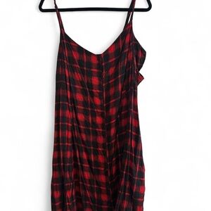 Plaid Red and Black Women's Dress